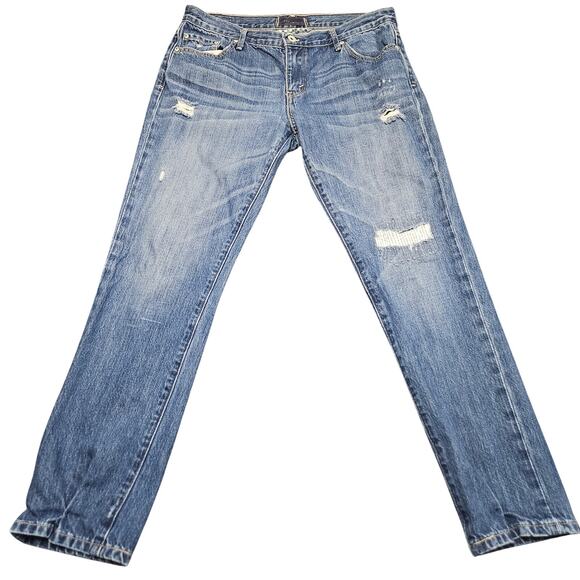 Levi Boyfriend Jeans Size 6 (31 x 27) Mid Rise Straight Leg Medium Y2K Grunge - Picture 1 of 10